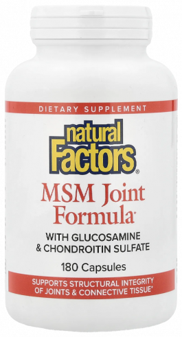 Natural Factors MSM Joint Formula, МСМ Джойнт Формула, 180 капсул