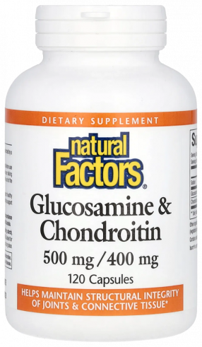 Natural Factors Glucosamine &amp; Chondroitin, Глюкозамин и Хондроитин, 120 капсул