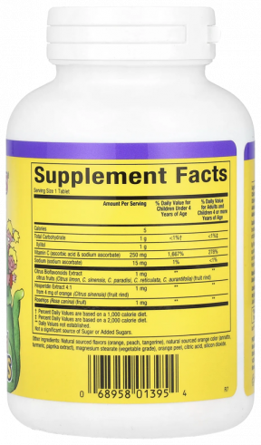 Natural Factors Big Friends Chewable Vitamin C 250 mg, 90 таблеток