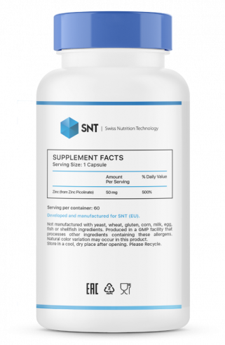 SNT Zinc Picolinate 50 mg, 60 капсул