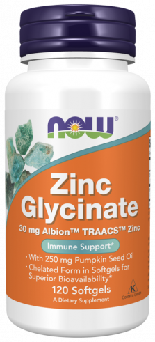 NOW Zinc Glycinate, 120 капсул