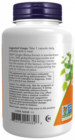 NOW Ginkgo Biloba, Гинкго Плюс, 200 капсул