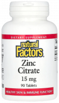 Natural Factors Zinc Citrate 15 mg, 90 таблеток