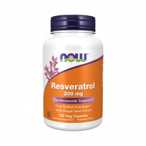 NOW Resveratrol 200 mg, 120 капсул
