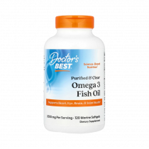 Doctor's Best Omega 3 Fish Oil, Двойная Омега 3 1000 мг ДКГ И ЭПК из анчоуса, 120 капсул