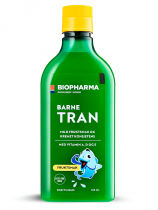 BIOPHARMA Barne Tran Omega-3 для детей в виде сиропа со вкусом фруктов, 375 мл